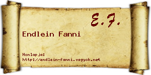 Endlein Fanni névjegykártya